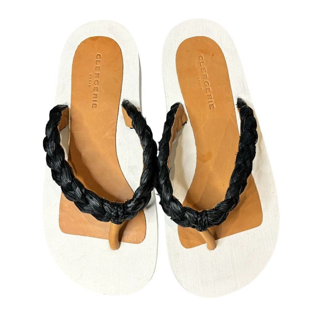 Robert Clergerie Raffia Sandals in Black NWOB Size 40/ 9 1/2